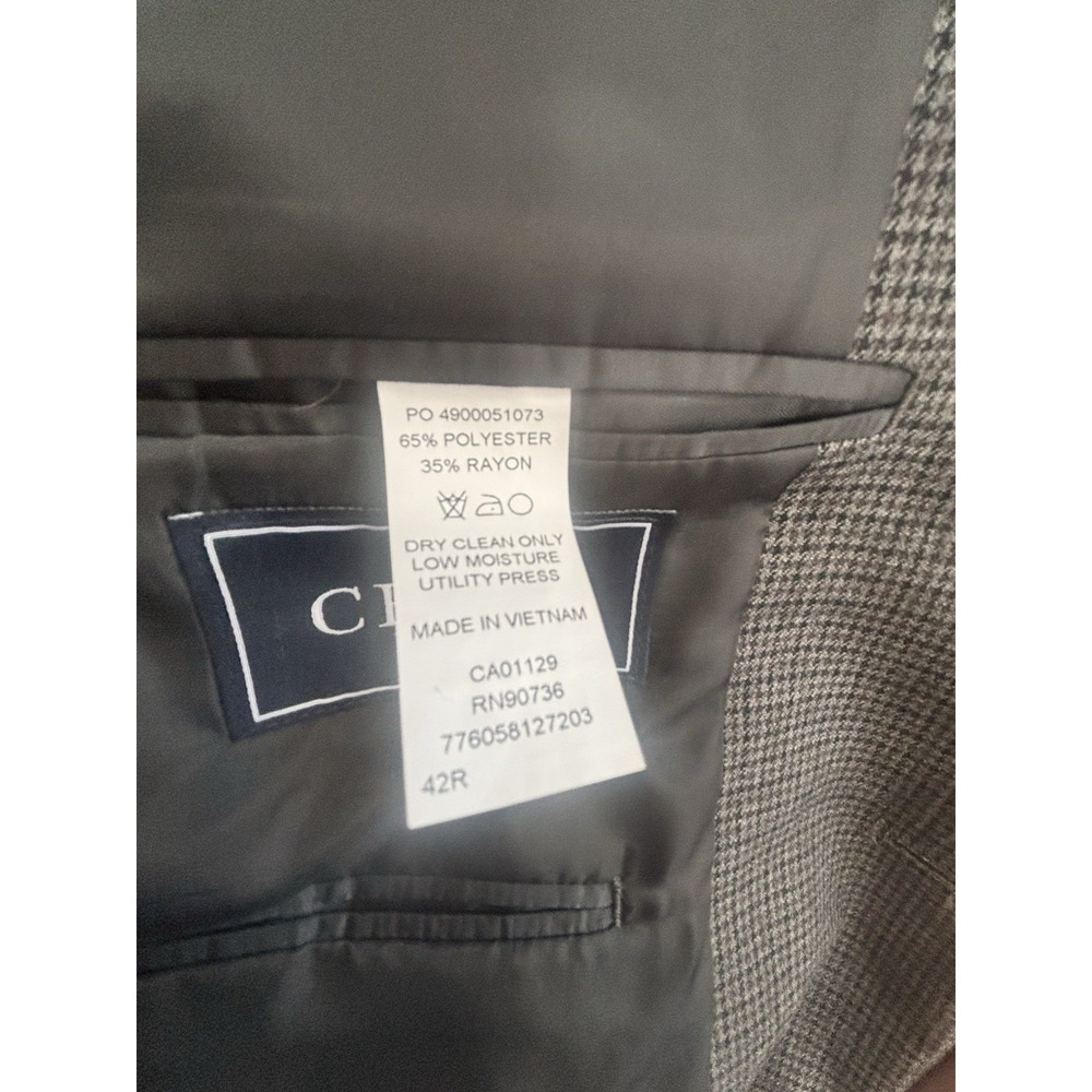 Chaps Mens 42R Gray Houndstooth Sport Coat Wool Jacket Academia NWOT - Picture 12 of 16